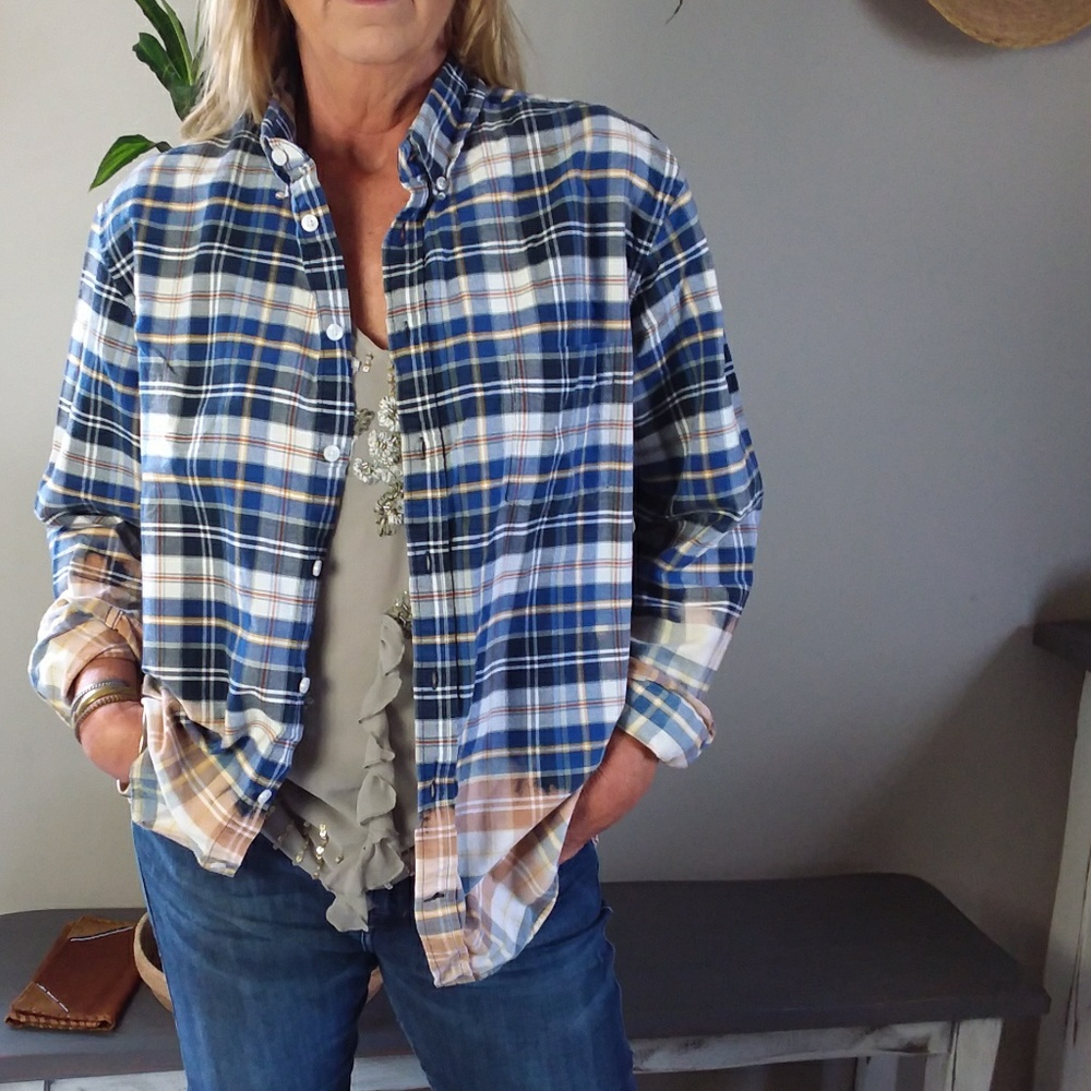 Oversized boyfriend fit plaid shirt
